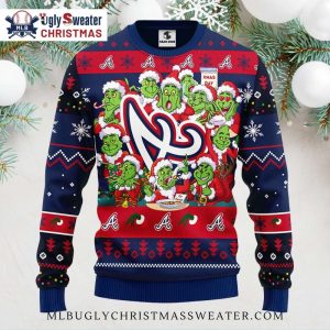 12 Grinch Xmas Day Atlanta Braves Ugly Christmas Sweater