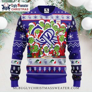 12 Grinch Xmas Day Colorado Rockies Ugly Christmas Sweater