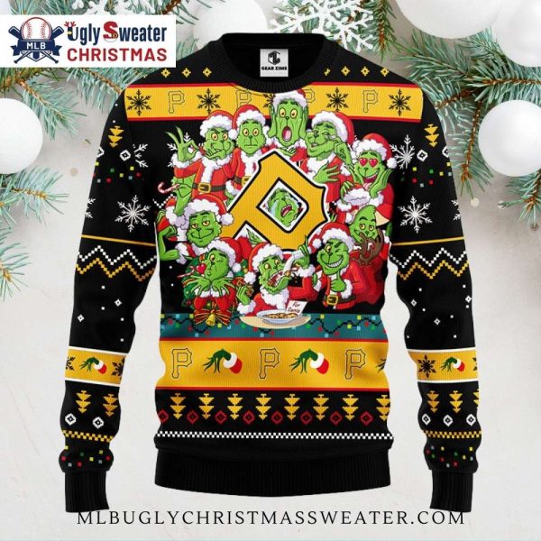 12 Grinch Xmas Day Pittsburgh Pirates Christmas Ugly Sweater