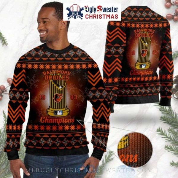 1983 Champions Baltimore Orioles World Series Champions Ugly Sweater