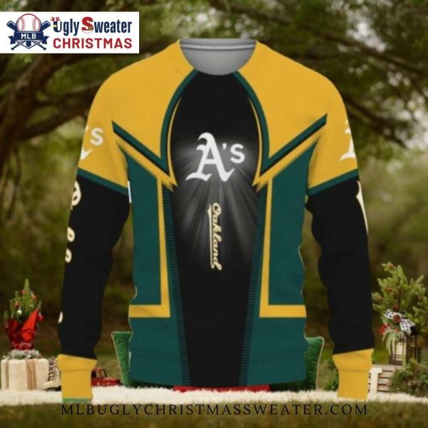 A’s Bold Style Oakland Athletics Holiday Ugly Sweater