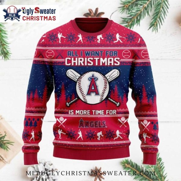 All I Want For Christmas Is More Angels Baseball Ugly Sweater