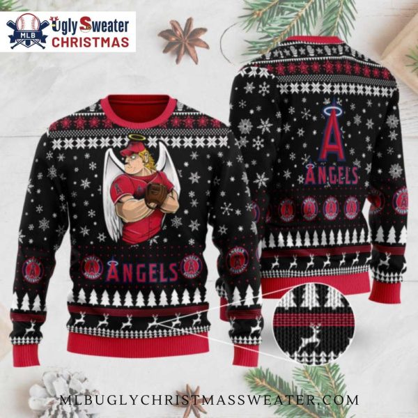 Angels Ugly Christmas Sweater Baseball Angel Character Holiday Theme