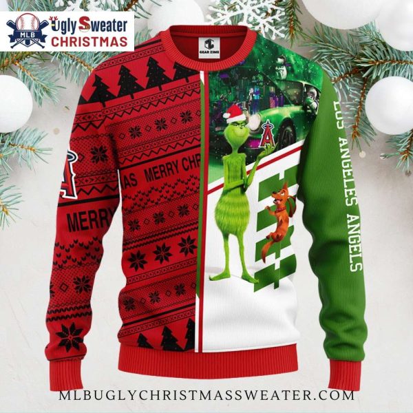 Angels Ugly Christmas Sweater With Grinch And Scooby-doo Festive Merry Christmas