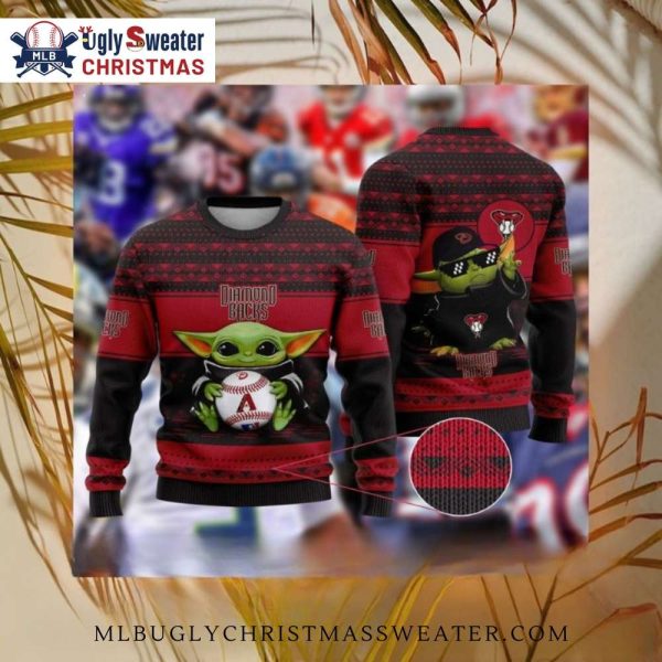 Arizona Diamondbacks Baby Yoda Baseball Christmas Sweater