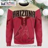 Arizona Diamondbacks Cream And Red Logo Ugly Sweater