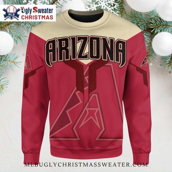 Arizona Diamondbacks Bold Red Cream Design Christmas Sweater