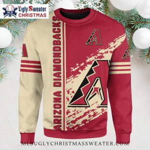 Arizona Diamondbacks Cream And Red Logo Ugly Sweater