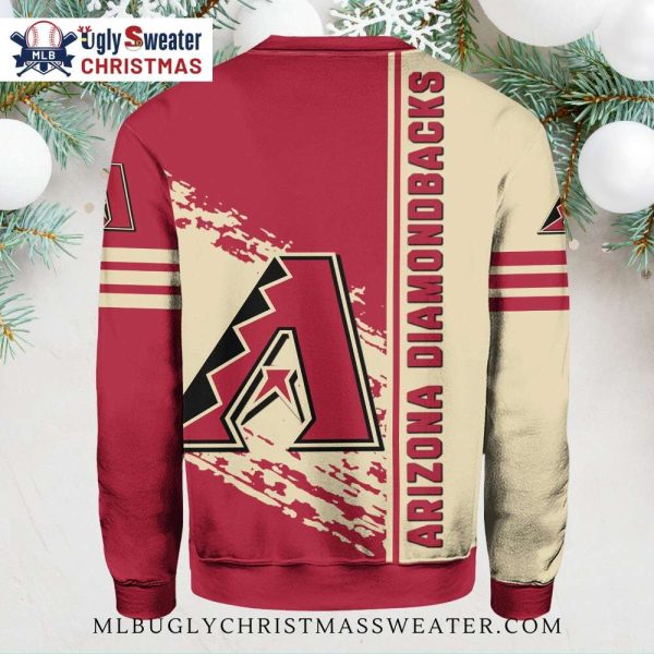 Arizona Diamondbacks Cream And Red Logo Ugly Sweater