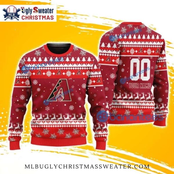 Arizona Diamondbacks Custom Name Snowflake Christmas Sweater