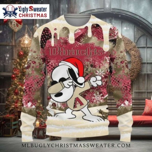 Arizona Diamondbacks D’backs Dripping Christmas Snoopy Sweater