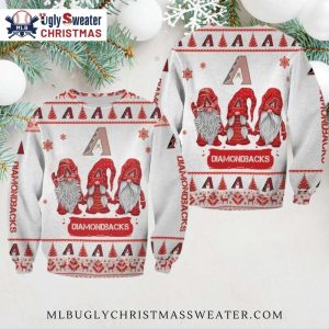 Arizona Diamondbacks Gnomes Red And White Ugly Christmas Sweater