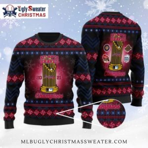 Atlanta Braves 2021 Trophy Champions Ugly Sweater