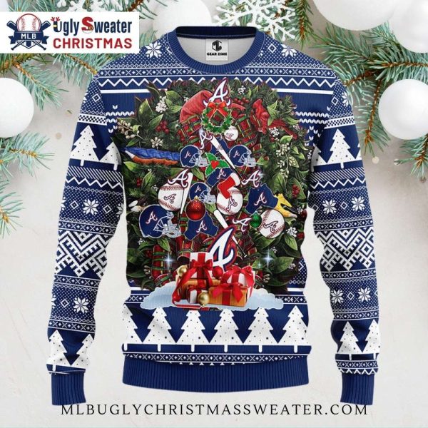 Atlanta Braves Baseball Ornaments Christmas Sweater