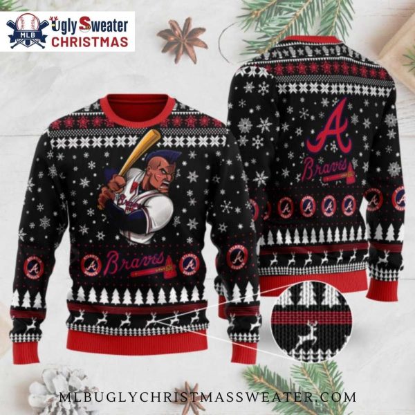 Atlanta Braves Baseball Player Retro Christmas Sweater