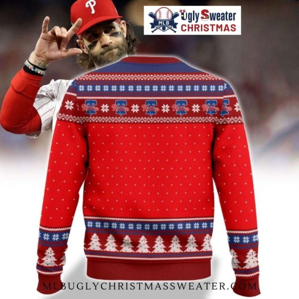 Atta Boy Harper Phillies Christmas Ugly Sweater Red