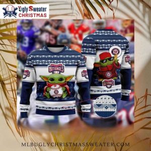 Baby Yoda Baseball Nationals Ugly Christmas Sweater – Cute Design