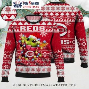 Baby Yoda Cincinnati Reds Ugly Christmas Sweater