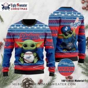 Baby Yoda Dodgers Holiday Spirit Ugly Christmas Sweater