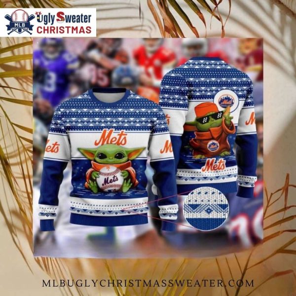 Baby Yoda Mets Baseball Ugly Christmas Sweater – NY Mets