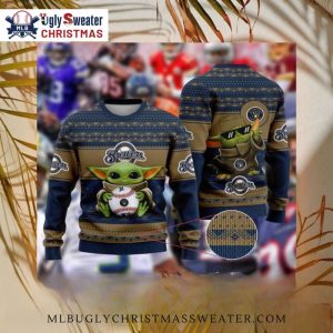 Baby Yoda Milwaukee Brewers Ugly Christmas Sweater Baseball Edition