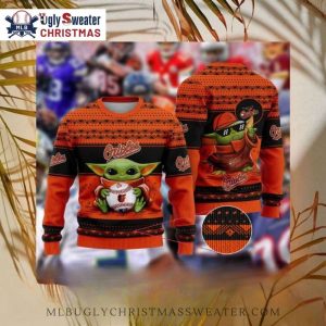 Baby Yoda Orioles Baseball Baltimore Orioles Ugly Christmas Sweater