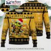 Custom Name White And Gold Pittsburgh Pirates Ugly Sweater