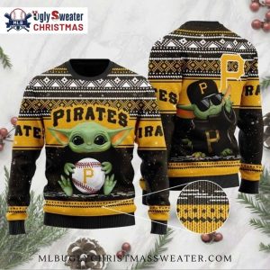 Baby Yoda Pittsburgh Pirates Baseball Ugly Christmas Sweater