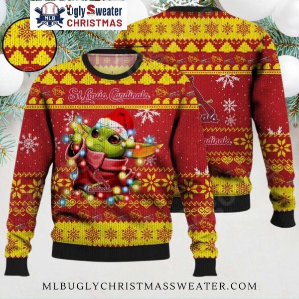 Baby Yoda St. Louis Cardinals Christmas Sweater