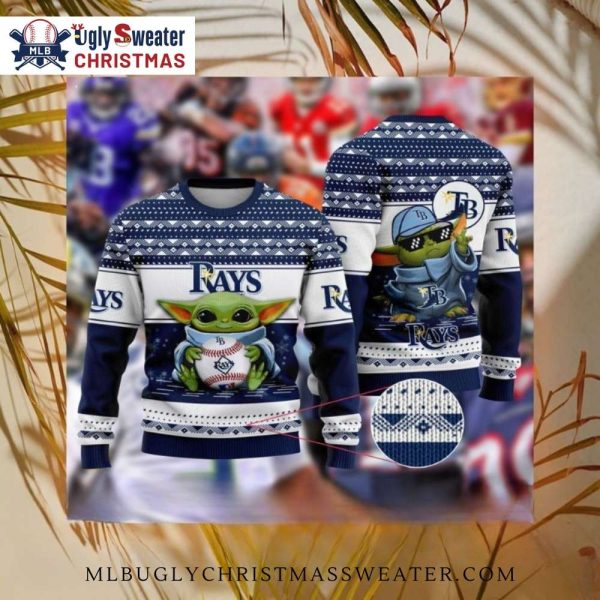 Baby Yoda Tampa Bay Rays Baseball Ugly Christmas Sweater