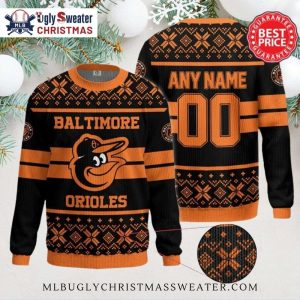 Baltimore Orioles Custom Knitted Name Ugly Christmas Sweater