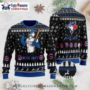 Baseball Bird Mascot Toronto Blue Jays Christmas Ugly Sweater