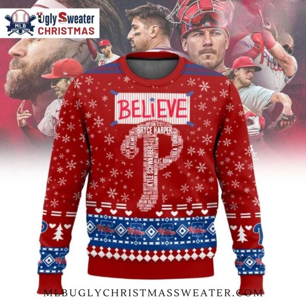 Believe Bryce Harper Philadelphia Phillies Ugly Sweater