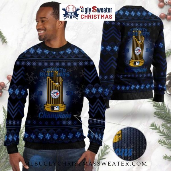 Blue Jays 1993 Champions Trophy Christmas Ugly Sweater