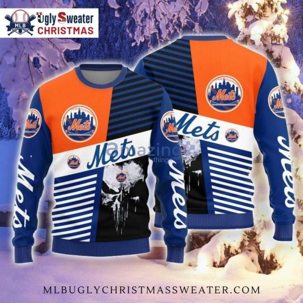 Bold Stripes New York Mets Christmas Sweater – Mets Holiday