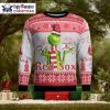 Boston Red Sox Grinch With Santa Hat Ugly Christmas Sweater