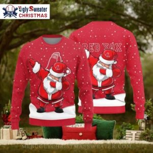 Boston Red Sox Santa Dab Ugly Christmas Sweater