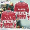 Boston Red Sox Sugar Skull Wreath Ugly Christmas Sweater