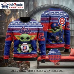 Chicago Cubs Baby Yoda Ugly Christmas Sweater – Holiday Baseball Fun