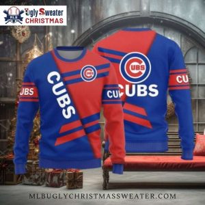 Chicago Cubs Christmas Sweater – Bold Red And Blue Stripes