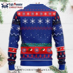 Chicago Cubs Christmas Sweater Grinch Stealing Cubs Logo Lights