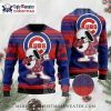 Chicago Cubs Christmas Sweater With Groot And Wreath Design