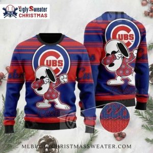 Chicago Cubs Christmas Sweater – Snoopy Dabbing Ugly Sweater