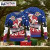 Chicago Cubs Christmas Wreath Ugly Sweater With Santa Hat