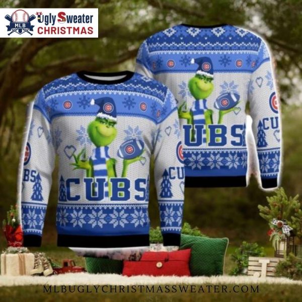 Chicago Cubs Grinch Ugly Christmas Sweater – Mischievous Holiday Fun