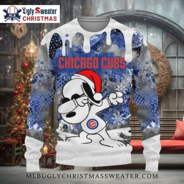 Chicago Cubs Snoopy Ugly Christmas Sweater – Cool Holiday Character Design