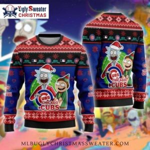 Chicago Cubs Ugly Christmas Sweater – Rick And Morty Festive Design