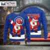 Cubs Ugly Christmas Sweater – Patchwork Red And Blue Festive Trees