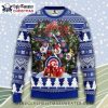 Cubs Ugly Christmas Sweater – Patchwork Red And Blue Festive Trees