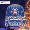 Cubs Christmas Sweater – Red, White And Blue Patchwork Holiday Theme